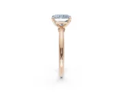Radiant Cut Solitaire Engagement Ring Setting for a Fancy Blue Lab-Grown Diamond | Tapered Plain Band | Rose Gold