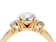 Pear-Shaped Three-Stone Pavé Twist Engagement Ring Setting | Split Shank | Yellow Gold
