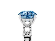 Round Five Stone Engagement Ring Setting for a Fancy Blue Lab-Grown Diamond | White Gold