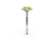 Radiant Cut Floral Petal Engagement Ring Setting for a Fancy Yellow Lab-Grown Diamond | Petal Accents | Platinum