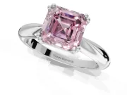 Princess Cut Tapered Solitaire Engagement Ring Setting for a Fancy Pink Lab-Grown Diamond | Platinum