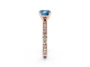 Princess Cut Vintage Pavé Engagement Ring Setting for a Fancy Blue Lab-Grown Diamond | Rose Gold