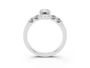 Emerald Cut Five Stone Engagement Ring Setting | Prong-Set Side Stones | Platinum