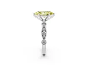 Marquise Vintage Milgrain Engagement Ring Setting for a Fancy Yellow Lab-Grown Diamond | White Gold