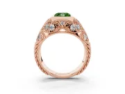 Princess Cut Vintage Bezel Engagement Ring Setting for a Fancy Green Lab-Grown Diamond | Rose Gold