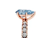 Pear-Shaped Pavé Solitaire Engagement Ring Setting for a Fancy Blue Lab-Grown Diamond | Rose Gold