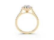 Emerald Cut Halo Engagement Ring Setting | Tapered Band | Yellow Gold