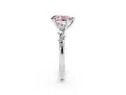 Pear-Shaped Graduated Accent Engagement Ring Setting for a Fancy Pink Lab-Grown Diamond | Platinum