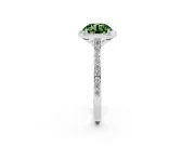 Round Halo Engagement Ring Setting for a Fancy Green Lab-Grown Diamond | White Gold - Design NV-24729
