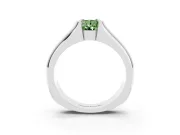 Pear-Shaped Half Bezel Solitaire Engagement Ring Setting for a Fancy Green Lab-Grown Diamond | Wide Band | Platinum