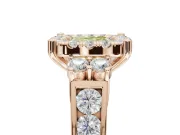 Cushion Cut Halo Engagement Ring Setting for a Fancy Yellow Lab-Grown Diamond | Graduated Channel Band | Rose Gold