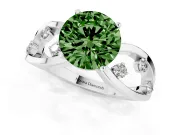 Round Loop Engagement Ring Setting for a Fancy Green Lab-Grown Diamond | Sterling Silver