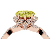 Heart-Shaped Halo Engagement Ring Setting for a Fancy Yellow Lab-Grown Diamond | Rose Gold - Design NV-24725