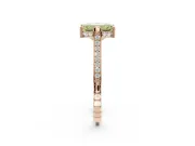 Emerald Cut Vintage Cathedral Engagement Ring Setting for a Fancy Yellow Lab-Grown Diamond | Carved Band | Rose Gold