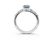 Emerald Cut Graduated Solitaire Engagement Ring Setting for a Fancy Blue Lab-Grown Diamond | Sterling Silver