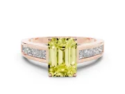 Emerald Cut Channel Engagement Ring Setting for a Fancy Yellow Lab-Grown Diamond | Rose Gold