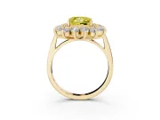 Princess Cut Floral Double Halo Engagement Ring Setting for a Fancy Yellow Lab-Grown Diamond | Plain Band | Yellow Gold