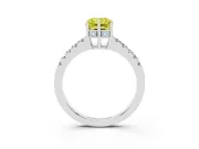 Radiant Cut Hidden Halo Engagement Ring Setting for a Fancy Yellow Lab-Grown Diamond | Sterling Silver