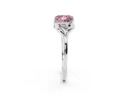 Princess Cut Leaf Bypass Solitaire Engagement Ring Setting for a Fancy Pink Lab-Grown Diamond | Polished Band | Platinum