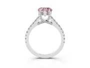 Heart-Shaped Hidden Halo Pave Engagement Ring Setting for a Fancy Pink Lab-Grown Diamond | Claw Prongs | White Gold