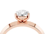 Pear Cut Diamond Solitaire Engagement Ring Set in Rose gold with Flat Band and Prong Setting