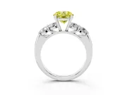 Round 5 Stone Engagement Ring Setting for a Fancy Yellow Lab-Grown Diamond | Platinum