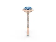 Round Halo Engagement Ring Setting for a Fancy Blue Lab-Grown Diamond | Rose Gold - Design NV-24729