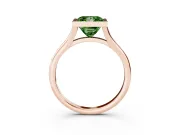 Fancy Green Bezel Set Princess Cut Diamond Solitaire Ring Set in Rose gold with Tapered Band