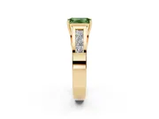 Emerald Cut Channel-Set Engagement Ring Setting for a Fancy Green Lab-Grown Diamond | Yellow Gold