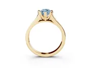 Marquise Half Bezel Engagement Ring Setting for a Fancy Blue Lab-Grown Diamond | Yellow Gold
