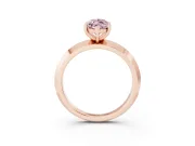 Fancy Pink Marquise Cut Diamond Solitaire Engagement Ring Set in Rose gold with Flat Band and Prong Setting