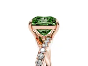 Princess Cut Crossover Engagement Ring Setting for a Fancy Green Lab-Grown Diamond | Rose Gold