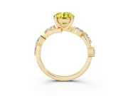 Round Twisted Vine Engagement Ring Setting for a Fancy Yellow Lab-Grown Diamond | Yellow Gold