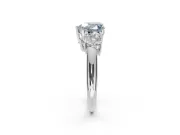 Heart-Shaped 3 Stone Engagement Ring Setting for a Fancy Blue Lab-Grown Diamond | Sterling Silver - Design NV-24895