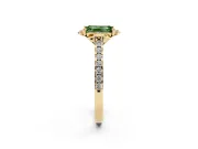 Emerald Cut Floral Petal Engagement Ring Setting for a Fancy Green Lab-Grown Diamond | Petal Accents | Yellow Gold