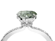 Heart-Shaped Pavé Engagement Ring Setting for a Fancy Green Lab-Grown Diamond | Sterling Silver - Design NV-24928