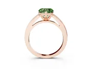 Fancy Green Heart Cut Diamond Solitaire Ring Set in Rose gold with Prong Setting and Classic Band