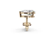 Radiant Cut Lab-Grown Diamond Solitaire Basket Stud Earrings | Open Gallery | Yellow Gold