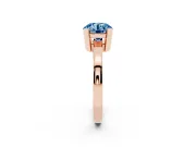 Round Tab Prong Solitaire Engagement Ring Setting for a Fancy Blue Lab-Grown Diamond | Rose Gold