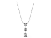 Round Lab-Grown Diamond Graduated Triple Bar Pendant Necklace | Prong Set | Sterling Silver