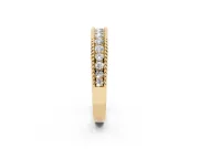 Round Diamond Channel Band Set in Yellow gold with Milgrain Edges