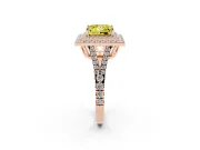 Princess Cut Halo Engagement Ring Setting for a Fancy Yellow Lab-Grown Diamond | Rose Gold - Design NV-24799