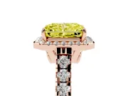 Radiant Cut Accented Halo Engagement Ring Setting for a Fancy Yellow Lab-Grown Diamond | Rose Gold