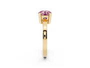 Round Tab Prong Solitaire Engagement Ring Setting for a Fancy Pink Lab-Grown Diamond | Yellow Gold