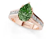 Pear-Shaped Channel Engagement Ring Setting for a Fancy Green Lab-Grown Diamond | Rose Gold - Design NV-24671
