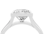 Princess Cut Bezel Solitaire Engagement Ring Setting | V Split Shank | White Gold