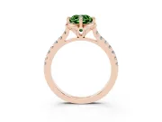 Cushion Cut Floral Petal Engagement Ring Setting for a Fancy Green Lab-Grown Diamond | Petal Accents | Rose Gold