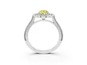 Pear-Shaped Halo Engagement Ring Setting for a Fancy Yellow Lab-Grown Diamond | Sterling Silver - Design NV-24753