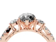 Marquise Three Stone Engagement Ring Setting for a Black Center | Pavé Split Shank | Rose Gold