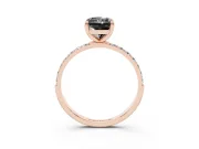 Radiant Cut Pave Solitaire Engagement Ring Setting | Rose Gold